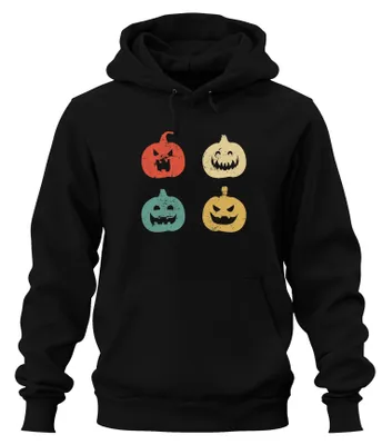 Imagen del producto de Sudadera con capucha uni, estilo vintage y retro, con diseño de calabaza de Halloween, color , talla L