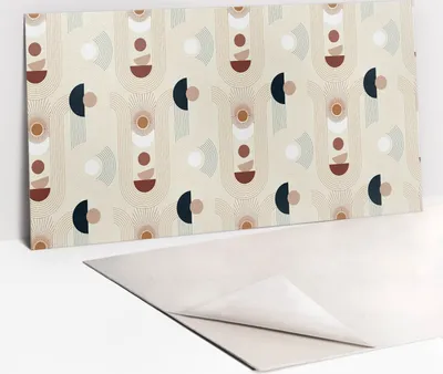 Produktbild von PVC-Wandschutz für die Küche - Stilvoller Schutz für Ihre Wände 100 x 50 Boho geometrische Formen