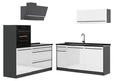 Imagen del producto de Mueble de cocina Vicco R-Line Blanco alto brillo/Antracita 160 cm sin encimera, Model 66129