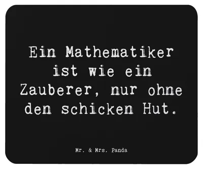Produktbild von Mr. & Mrs. Panda Mouse Pad Spruch Mathematiker Magie - Schwarz - Geschenk, Beruf, laptop mousepad, Geschenke für Berufstätige, computer, Professor, Leidenschaft, lustiger