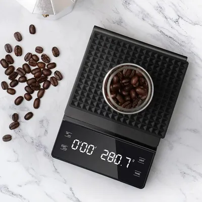 Produktbild von Digitale Kaffeewaage bis 3 kg mit 0,1-g-Genauigkeit, Timer und LED-Display