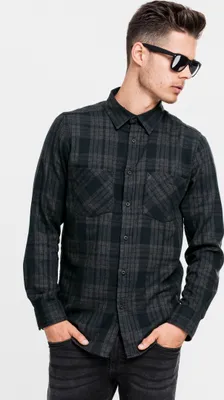 Image de Hommes - Urban Classics Chemise en flanelle à carreaux 2 cha/blk - S