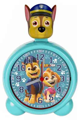 Produktbild von PAW Patrol Kinderwecker Türkis Analog – leiser Wecker mit Hintergrundbeleuchtung, AA-Batterie, Kunststoffgehäuse