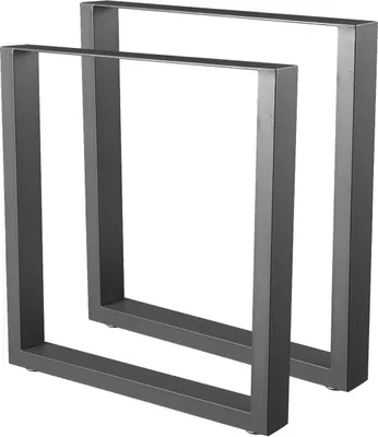 Obrázek produktu pro Bc-elec - HM7072-B Sada 2 ocelových stolových nohou, černá, nábytkové nohy, kovové stolové nohy 70x72cm nábytkové nohy