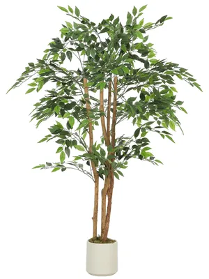 Image de Plante artificielle, aspect réaliste, pour l'intérieur, vert militaire, 65 x 65 x 150 cm