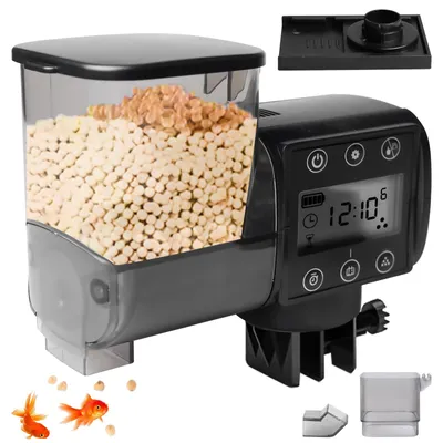 Produktbild von Futterautomat Aquarium, 250ml Automatischer Futterspender Fische für Aquarium mit Batteriebetrieben, Fische Fischfutterautomat mit Futterbehälter Fischfutter für Urlaub Goldfische schildkröten