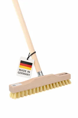 Produktbild von Wischer-Schrubber 28cm Breit ppn Rheinischer Wischer Scheuerbürste mit Stiel 120cm Lang Holzstiel Haushaltsschrubber schmal Holz Holzschrubber