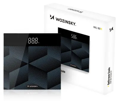 Productafbeelding van Wozinsky WAL-180 badweegschaal, tot 180 kg, nauwkeurig - Zwart