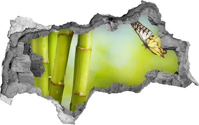 Produktbild von Selbstklebender Loch-3D-Aufkleber 95x73 cm Bambus und Schmetterling