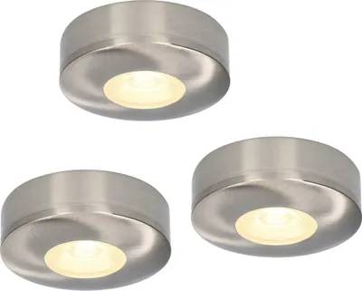 Produktbild von hoftronic LED Aufbaustrahler Pavo 3W 2700K IP44 3er Set Edelstahl