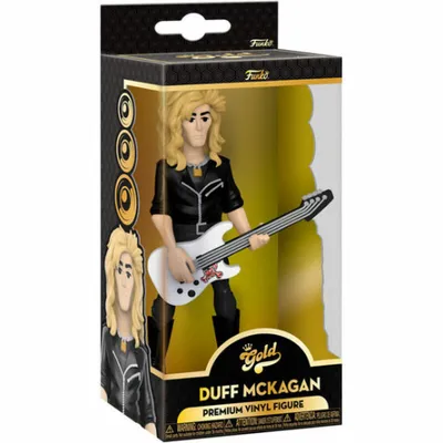 A Funko Gold premium vinyl figure of Duff McKagan in its packaging.