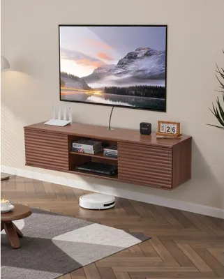 Obrázok produktu pre TV skrinka s posuvnými dverami 152 cm - Závesná TV skrinka na montáž na stenu