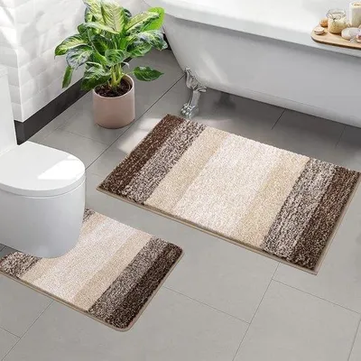 Produktbild von Famanu Badmatten-Set Wasserabsorbierend - 2-teilig - Kaffee
