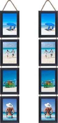 Produktbild von 10x15 Vertikale Collage Bilderrahmen Set Schwarz Rustikal Wanddekoration