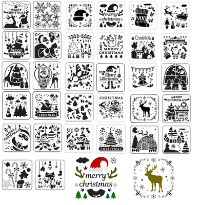 Image de 32 modèles de pochoirs de Noël pour vos créations faites maison