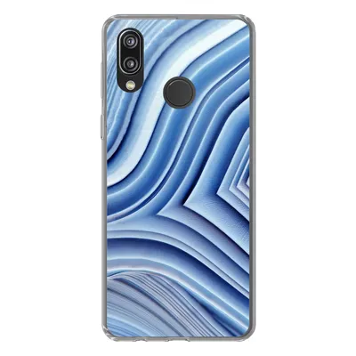 Produktbild von MuchoWow® Handyhülle Schutzhülle Hülle für Huawei P20 Lite (2020) Natursteine - Muster - Blau Silikon Softcase Handy Hülle - Kartenhalter