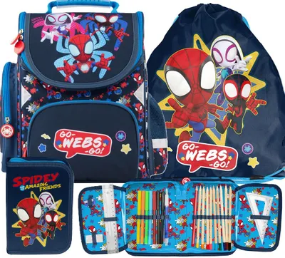 Produktbild von 3 teile Schulranzen SPIDERMAN Ergonomisch ranzen rucksack SPIDER-MAN fur JUNGEN SET FÜR SCHULKINDER – SCHULRANZEN + FEDERMAPPE + TURNBEUTEL