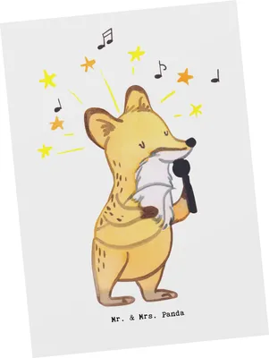 Produktbild von Mr. & Mrs. Panda Postkarte Musicaldarsteller Herz - Weiß - Geschenk, Postkarten, Grußkarte, Ansichtskarten, bildkarte, Ansichtskarte