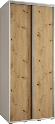 Produktbild von MEBLE KRYSPOL Davos 1 Schrank, zwei Türen - 235,2x120x45 cm - Weiß Artisan Silber