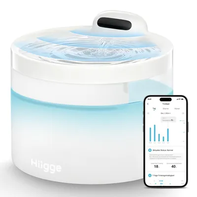Produktbild von Katzenbrunnen Kabellos mit App 2,3L BPA-Frei 96 Tage Akku Bewegungsmelder 5-Stufen Filter 2,4GHz WiFi