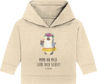 Produktbild von Mr. & Mrs. Panda Organic Baby Hoodie Pinguin Kokosnuss 24. - 36. Monat - Natural Raw - Geschenk, Hawaii, Urlaub, Kapuzenshirt, Ferien, Kapuzensweatshirt