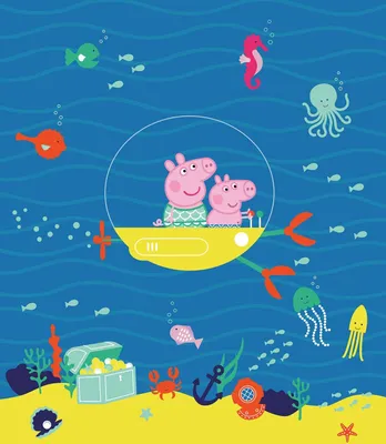 Zdjęcie produktu dla Sanders & Sanders fototapeta świnka Peppa niebieskimIżółtym - 601213 - 2,25 x 2,7 m