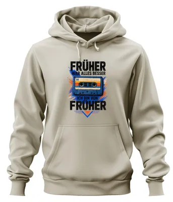 Immagine prodotto di Prima, tutto era meglio. Felpa con cappuccio "Statement", sarcasmo, natura, taglia XXL