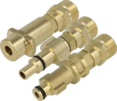 Produktbild von vhbw 3-tlg. Adapter-Set Bajonett auf M22 Gewinde kompatibel mit Kärcher K 2, 7, 4, 6, 5, 3 Hochdruckreiniger - Schnellkupplung