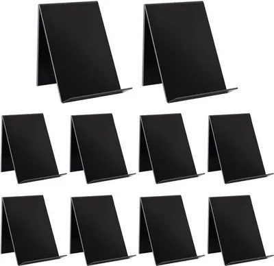 Produktbild von Acryl Bücherständer 10er Set - Broschürenständer 13 x 115 x 10 cm - schwarz