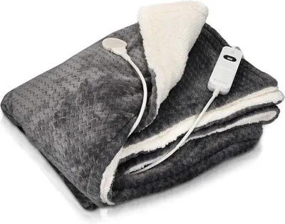 Imagen del producto de Manta eléctrica de 180x130 cm, suave, tipo plumón, con 3 niveles de temperatura