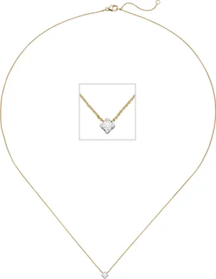 Produktbild von JOBO Collier 750 Gold Gelbgold Weißgold bicolor 1 Diamant Brillant 45 cm Goldkette