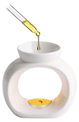 Keramik-Aromalampenhalter für Teelicht, weiß, Höhe 10,5 cm