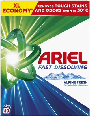 Zdjęcie produktu dla Ariel Alpine Fresh Proszek do prania 2,75 kg, 50 prań