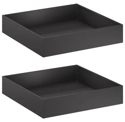 Immagine prodotto di vidaXL Vaso da giardino, 2 pezzi, nero, 80 x 80 x 20 cm