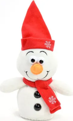 Produktbild von Kögler Labertier Plüsch Schneemann Casper rot plappert alles nach Wackelkopf