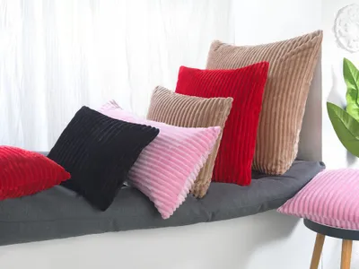 Produktbild von Kuscheli® 2er Set Kissenbezug im Doppelpack Cashmer Touch Fleece Kissenhülle, Sofakissen Kopfkissenbezug Kissenbezüge Couchkissen, Farbe:Rosa, Größe:2x 50x50 cm