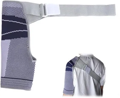 Productafbeelding van Schouderbandage voor heren en dames, verstelbare schouderbandages voor heren, elastische schoudersteun, schouderhulp voor sport en gewrichtsbescherming (L)