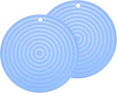 Imagen del producto de Posavasos de silicona redondos, resistentes al calor, de 22 cm de diámetro, paquete de 2 unidades, para la cocina