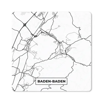 Produktbild von MuchoWow® Mauspad Mousepad Baden-Baden - Stadtplan - Karte 20x20 cm - Mousepads - Maus Mat - Pad - Mausunterlage - Desk Mat - Bureauartikeln