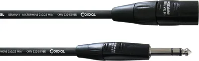 Produktbild von Cordial CIM 1.5 MV, XLR (3-pin), Männlich, 6.35mm, Männlich, 1,5 m, Schwarz