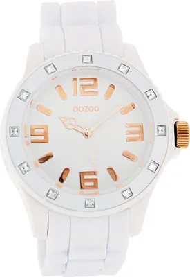 Produktbild von Oozoo Armbanduhr weiß Silikon Vintage Series Damen-Herren Analog-Quarzuhr UOC4357A
