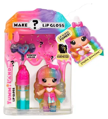 Zdjęcie produktu dla MGA Entertainment Yummiland Mystery Lip Gloss Doll - Stephie Snowcone, Mini lalka, Damski, 4 lat(a), Chłopak, dziewczyna, Wielobarwny
