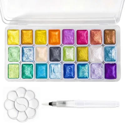 Productafbeelding van Aquarelverf, professionele aquarelverf met 24 metallic kleuren