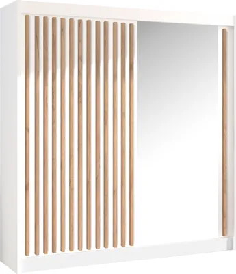 Obrázok produktu pre Kondela Šatníková skriňa s posuvnými dverami Ladder 203 - biela / dub craft