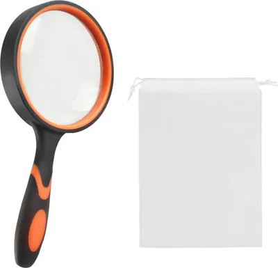 Produktbild von 10-fach Handlupe mit Tasche - 75 mm Vergrößerungsglas zum Lesen und Beobachten von Insekten