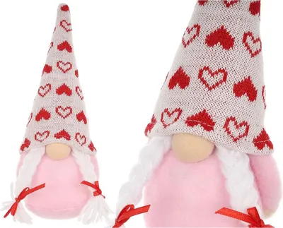 Obrázek produktu pro Dekorativní předmět skřítek Valentýnský dárek LOVE růžový 19cm