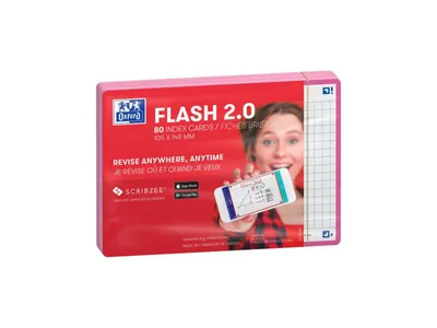 Zdjęcie produktu dla Oxford 400133905 Karty indeksujące Oxford "Flash 2.0", 105 x 148 mm, fuksja