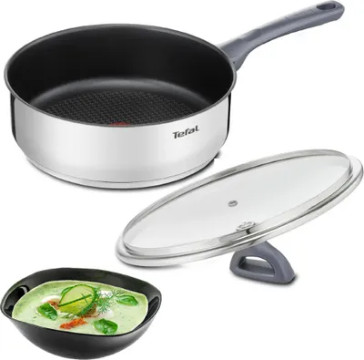 Produktbild von Tefal G7133214, Rund, Sauteuse-Pfanne, Edelstahl, Titan, 175 °C, Edelstahl