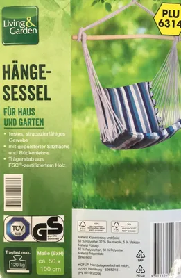 Produktbild von Living & Garden Hängesessel, natur