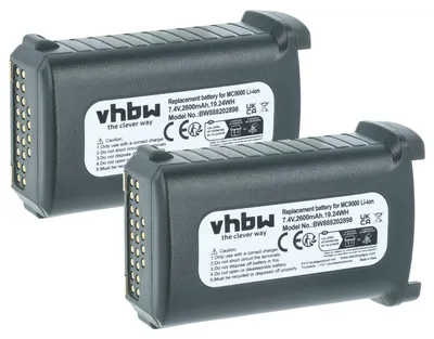 Produktbild von vhbw 2x Akku Ersatz für Symbol 21-65587-03, 21-65587-02, 21-65587-01, 21-61261-01 für Handheld Computer Scanner (2600 mAh, 7,4 V, Li-Ion)